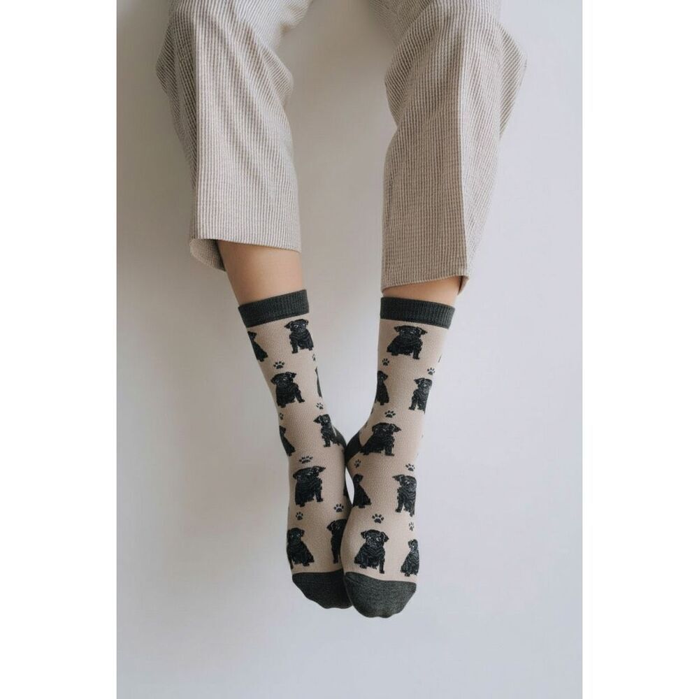 Happy Tails Black Pug socks size OS
